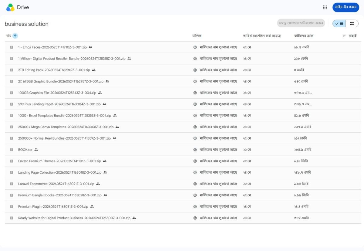 Business Solution Bundle — Google Drive folder with real product files